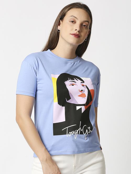 blue cotton regular top - 18224382 - Standard Image - 1