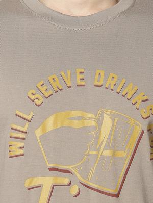 taupe chest-printed t-shirt - 18224512 - Standard Image - 4