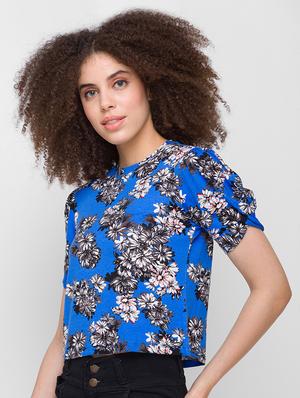 blue printed regular top - 18224581 - Standard Image - 2
