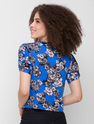blue printed regular top - 18224581 - Standard Image - 3