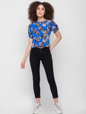 blue printed regular top - 18224581 - Standard Image - 4