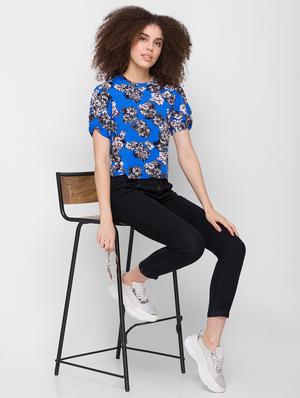 blue printed regular top - 18224581 - Standard Image - 5