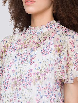 cream printed regular top - 18224617 - Standard Image - 6