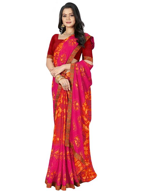 multi colored printed saree with blouse - 18226095 - Standard Image - 1