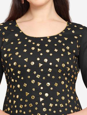 black silk blend patiyala suits unstitched suit - 18226971 - Standard Image - 3
