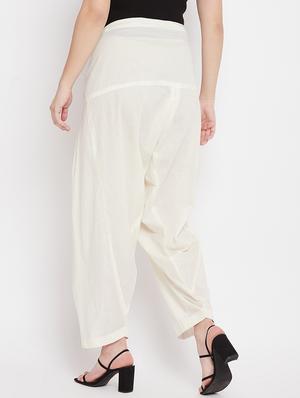 white solid salwar - 18227316 - Standard Image - 3