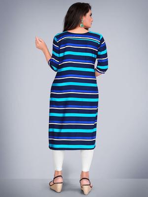stripe straight kurta - 18227519 - Standard Image - 3