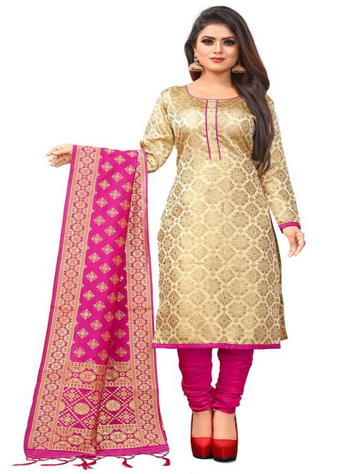 self design banarasi work unstitched suit set - 18227646 - Very Small Image - 1