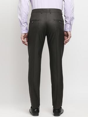 brown solid formal trouser - 18227840 - Standard Image - 4
