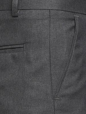 charcoal grey solid formal trouser - 18227842 - Standard Image - 6