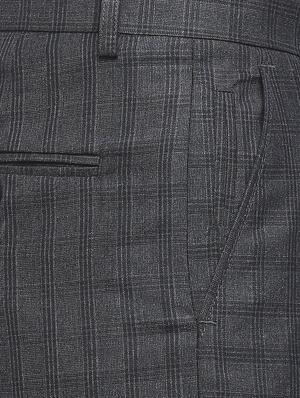 navy-blue checkered formal trouser - 18227845 - Standard Image - 6