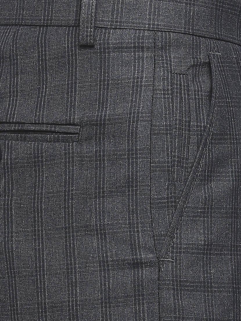 navy-blue checkered formal trouser - 18227845 - Zoom Image - 6