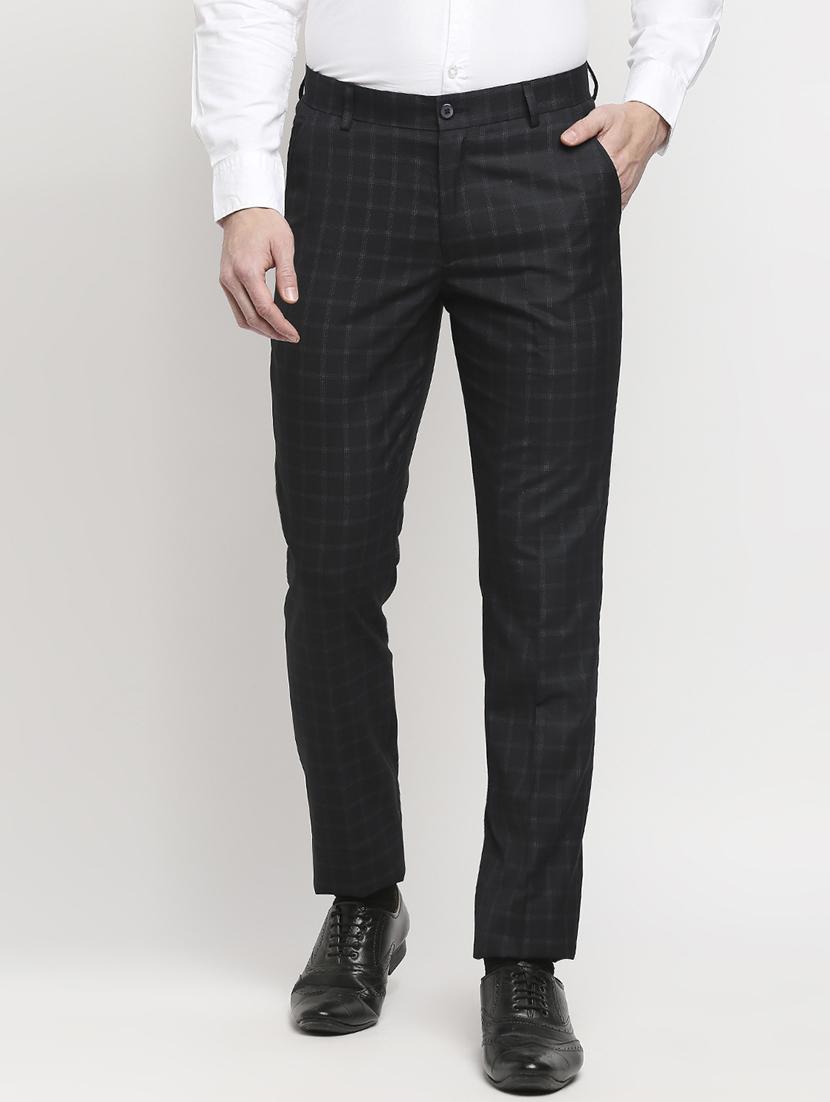 black checkered formal trouser - 18227847 - Zoom Image - 1