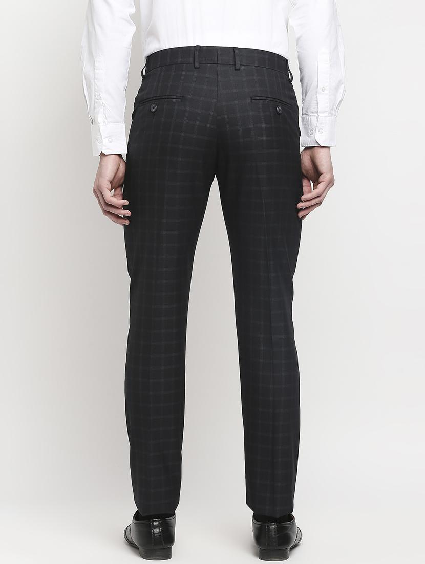 black checkered formal trouser - 18227847 - Zoom Image - 4