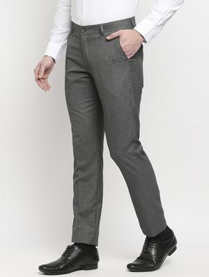 grey checkered formal trouser - 18227848 - Standard Image - 3