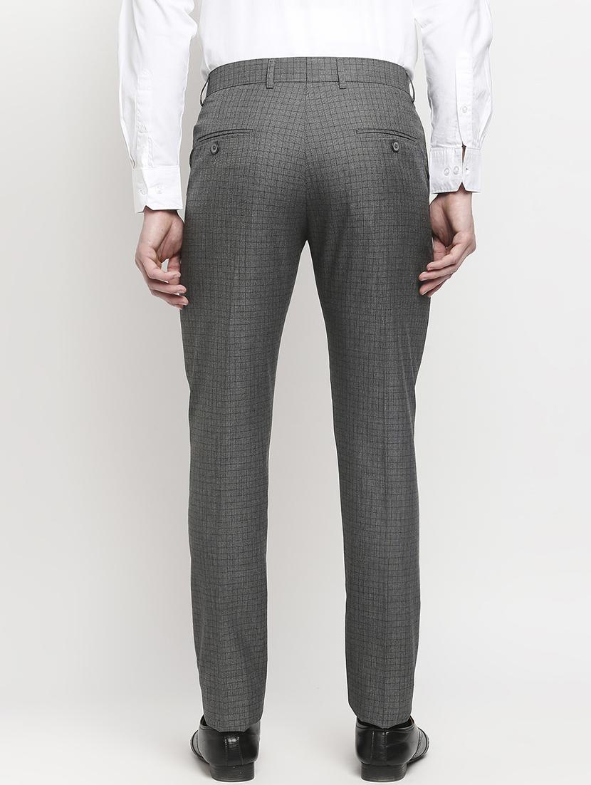 grey checkered formal trouser - 18227848 - Zoom Image - 4