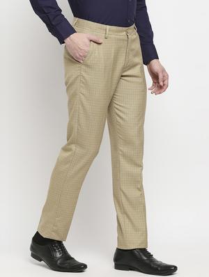 beige checkered formal trouser - 18227849 - Standard Image - 2