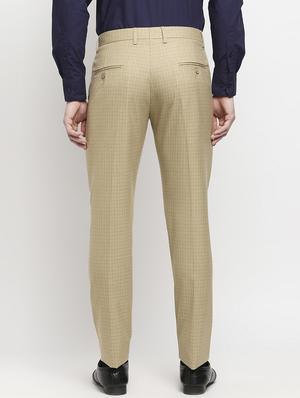 beige checkered formal trouser - 18227849 - Standard Image - 4