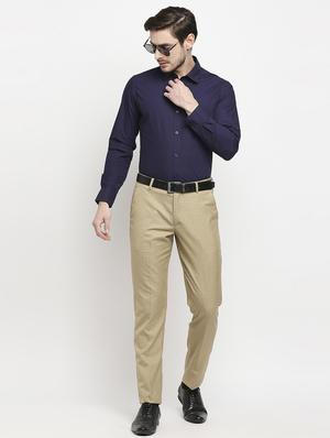 beige checkered formal trouser - 18227849 - Standard Image - 5