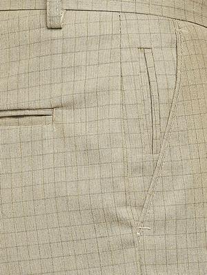 beige checkered formal trouser - 18227849 - Standard Image - 6