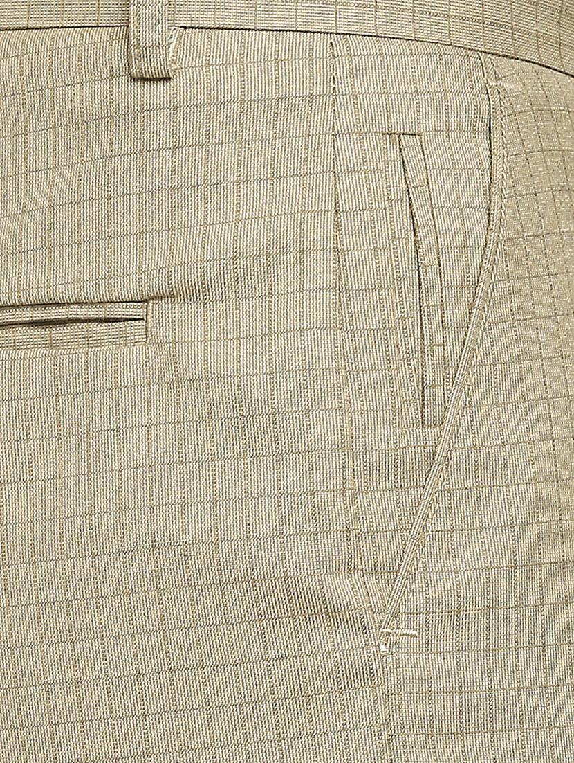 beige checkered formal trouser - 18227849 - Zoom Image - 6
