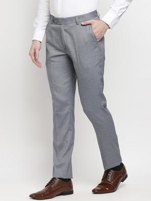 blue solid formal trouser - 18227856 - Standard Image - 2