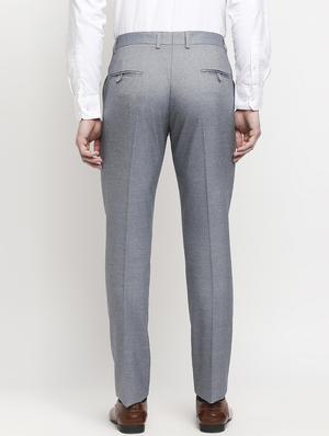 blue solid formal trouser - 18227856 - Standard Image - 4