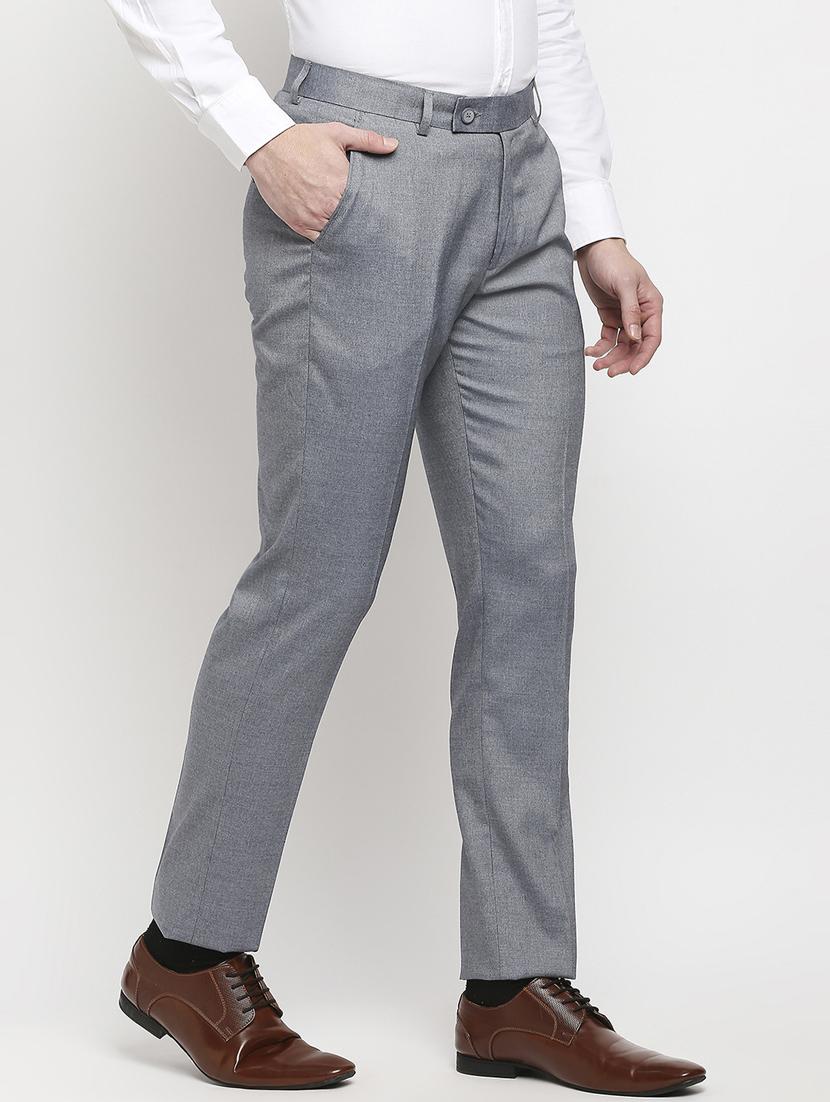 blue solid formal trouser - 18227856 - Zoom Image - 3