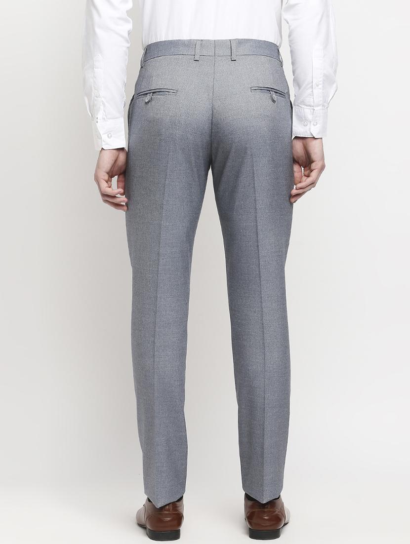blue solid formal trouser - 18227856 - Zoom Image - 4
