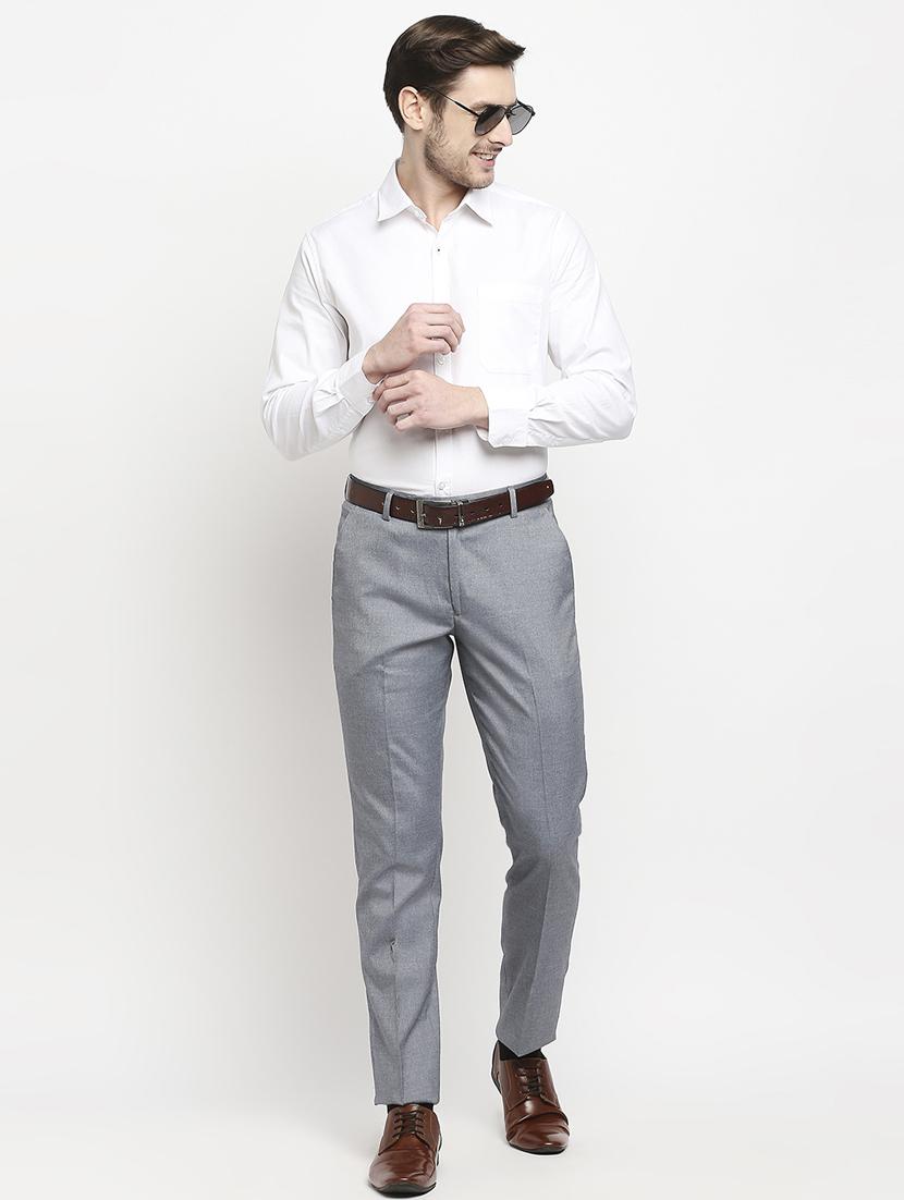 blue solid formal trouser - 18227856 - Zoom Image - 5