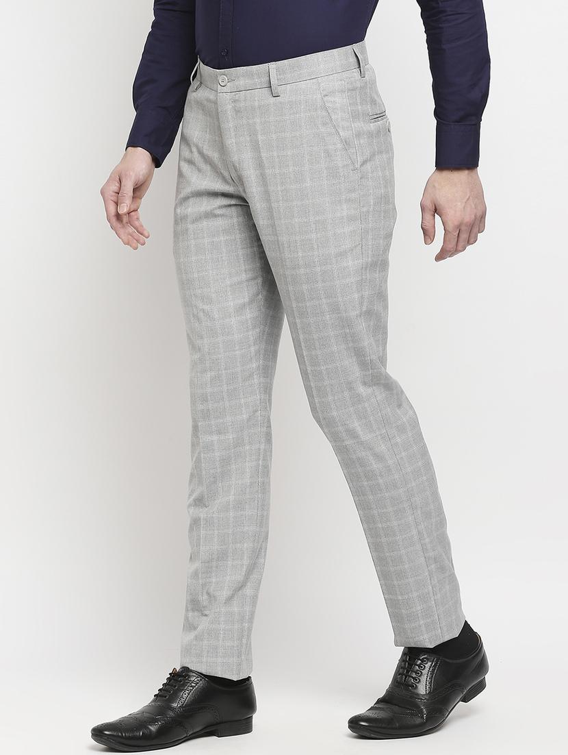 grey checkered formal trouser - 18227859 - Zoom Image - 2