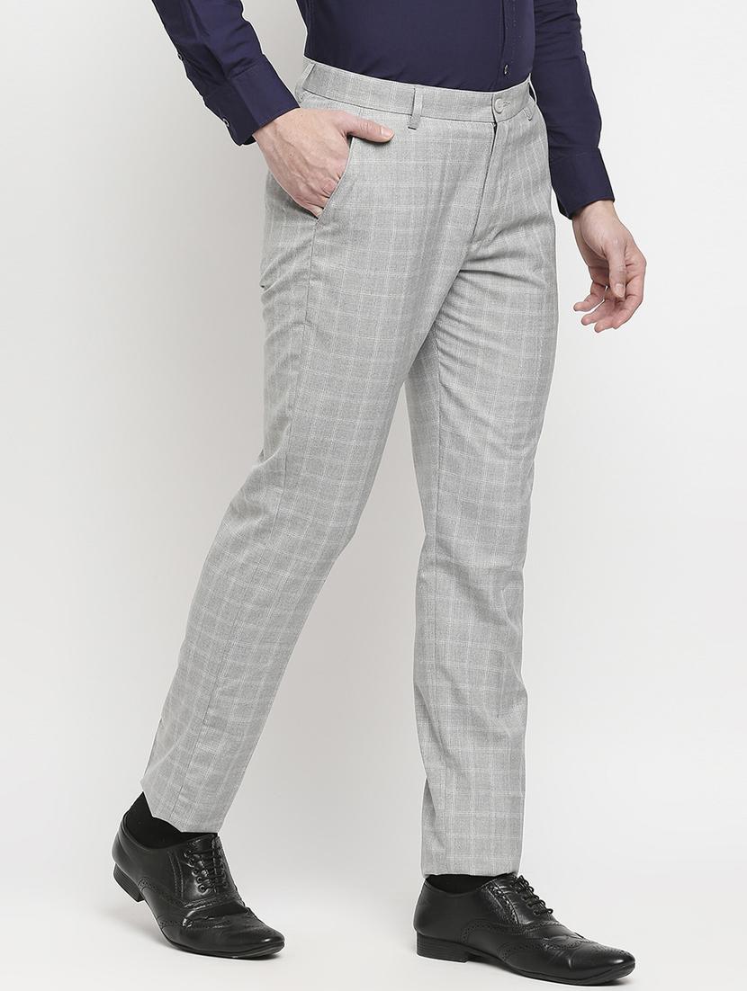 grey checkered formal trouser - 18227859 - Zoom Image - 3