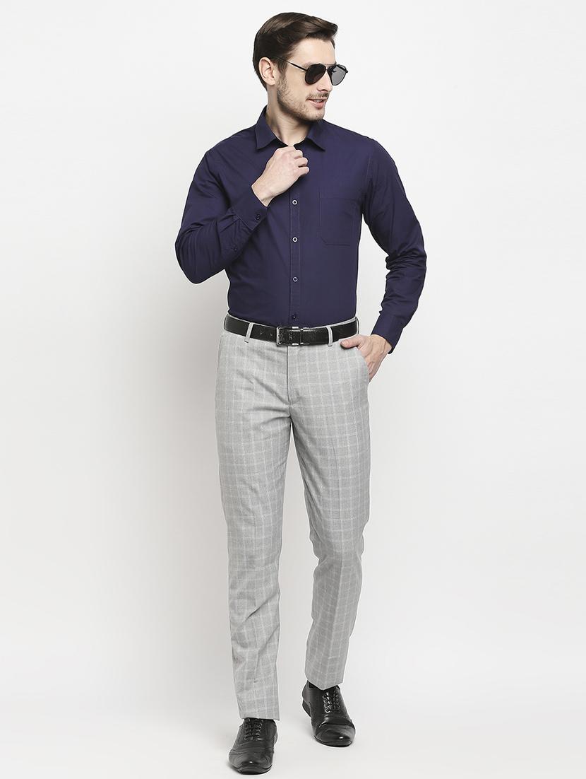 grey checkered formal trouser - 18227859 - Zoom Image - 5