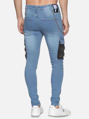 blue color-blocked printed light-washed jean - 18228564 - Standard Image - 3