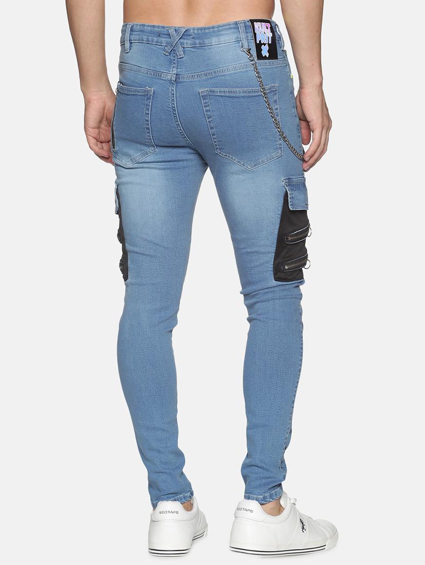 blue color-blocked printed light-washed jean - 18228564 - Zoom Image - 3