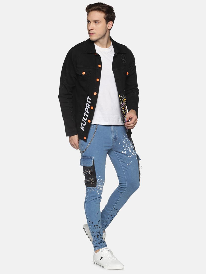 blue color-blocked printed light-washed jean - 18228564 - Zoom Image - 4