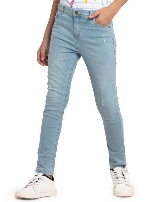 blue denim distressed jean - 18229776 - Standard Image - 1
