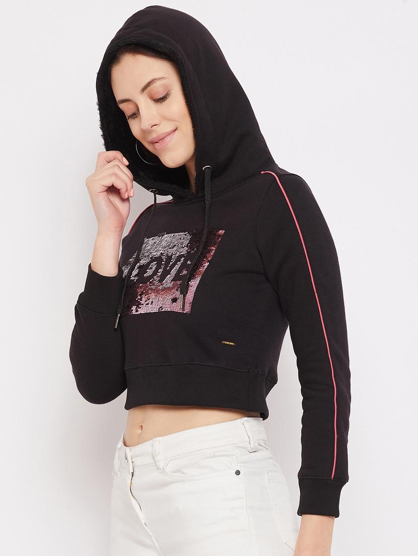 black printed hoodies sweatshirt - 18229880 - Zoom Image - 2