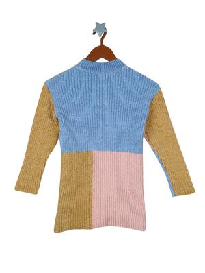 blue color block sweater - 18230167 - Standard Image - 2