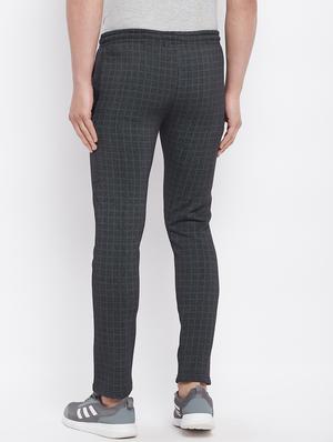 black checkered track pant - 18230267 - Standard Image - 3
