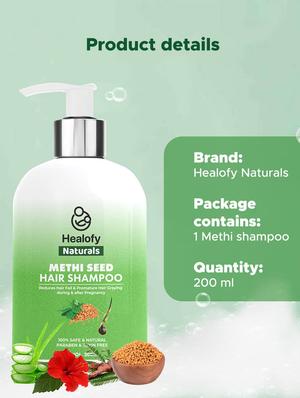 healofy naturals methi anti hair fall shampoo for hair fall control (200ml) | premature hair graying during & after pregnancy - 18230468 - Standard Image - 2