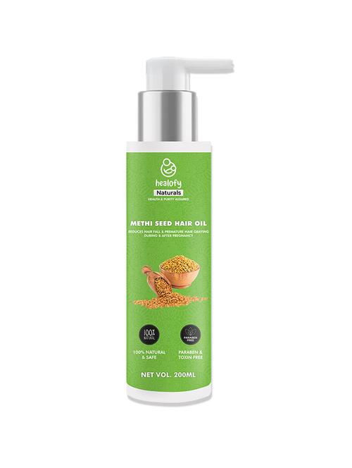 healofy naturals methi seed hair oil, 200ml | reduces hair fall & premature graying - 18230718 - Very Small Image - 1