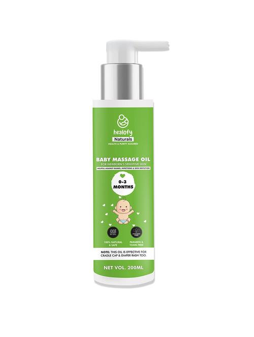 healofy naturals baby massage oil with almond, olive, argan, sesame & wheat germ oil, 200ml - 18230728 - Standard Image - 1