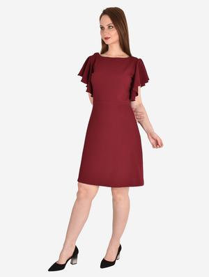 boat neck solid a-line dress - 18230833 - Standard Image - 5