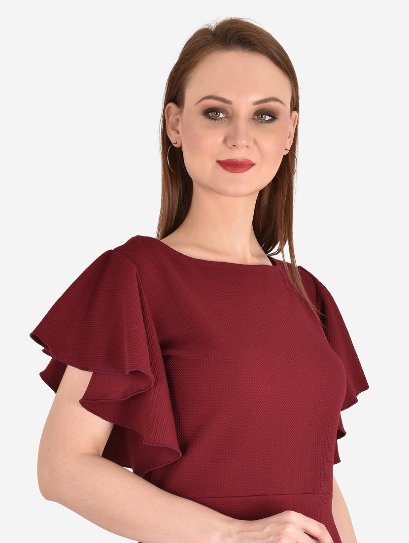 boat neck solid a-line dress - 18230833 - Zoom Image - 6