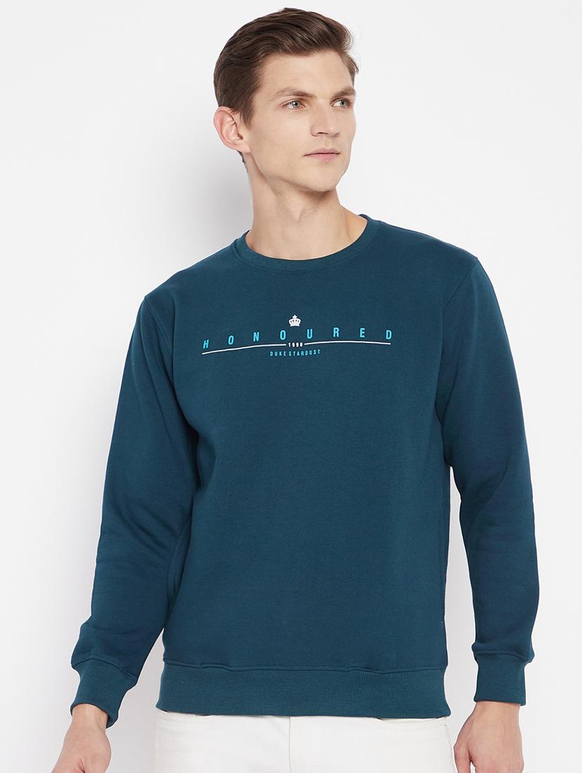 teal chest printed sweatshirt - 18230952 - Zoom Image - 1