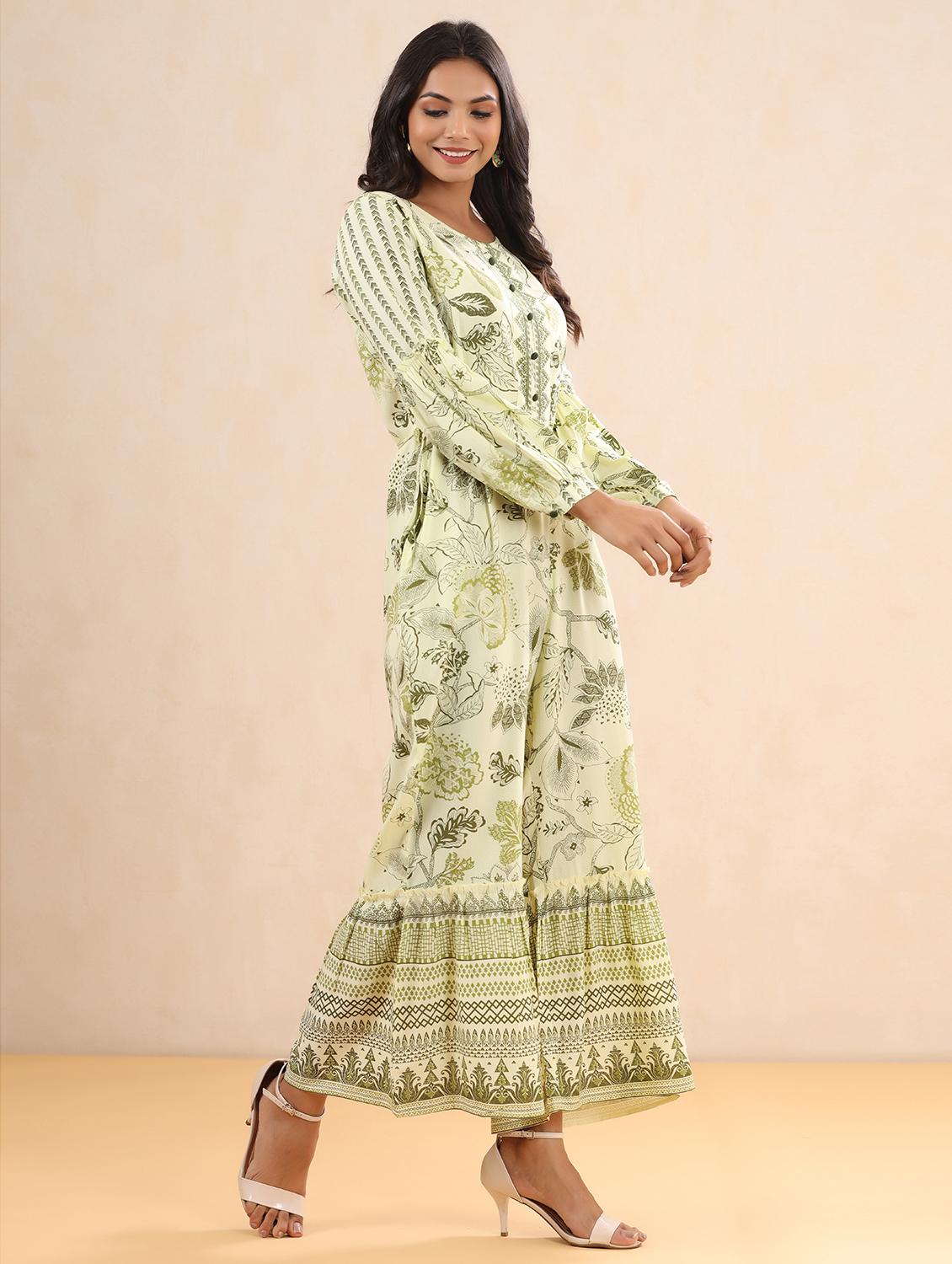 round neck printed full leg jumpsuit - 18230986 - Zoom Image - 2