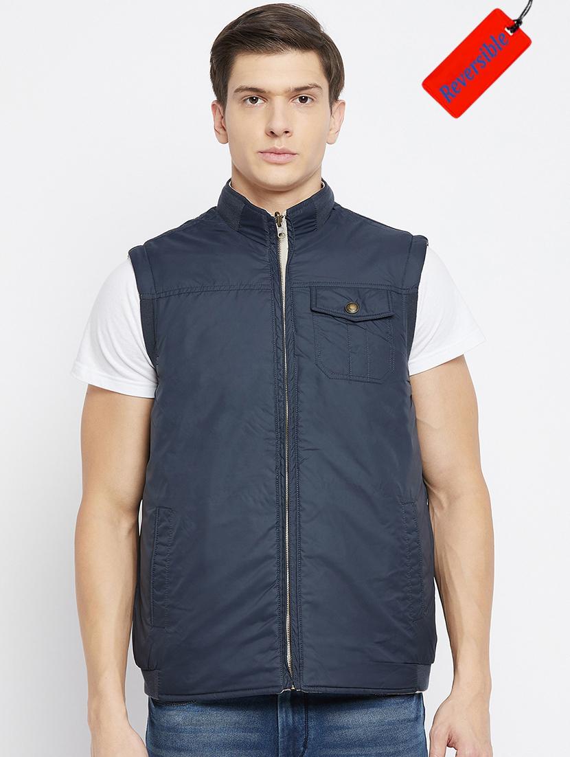 navy-blue reversible casual jacket - 18231243 - Zoom Image - 1