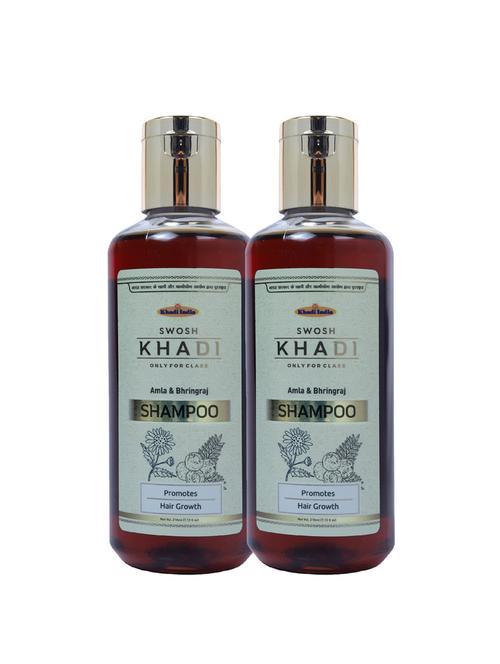 swosh khadi amla & bhringraj hair cleanser hair fall control shampoo combo pack 2 (210 ml) | sls & paraben free| (420 ml) - 18231375 - Standard Image - 1