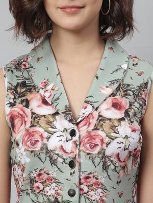 tie front floral a-line dress - 18231685 - Standard Image - 5